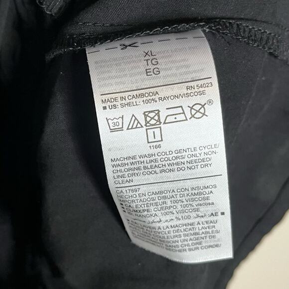 NWT OLD NAVY Maternity Ruffled Waist-Defined Tie-Belt Midi Dress Black Size XL - Picture 7 of 7